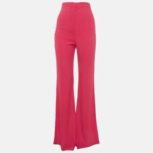 Balmain Pink Crepe Flared Zip Up Trousers M